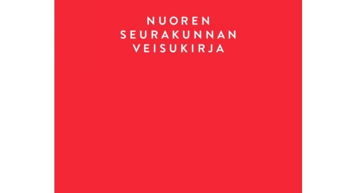 Punainen laulukirja, jossa teksti nuoren seurakunnan veisukirja 2020.